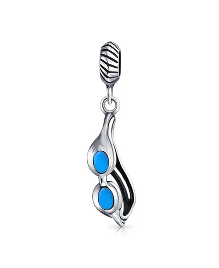 Подвеска-бусина Bling Jewelry очки для плавания, голубая