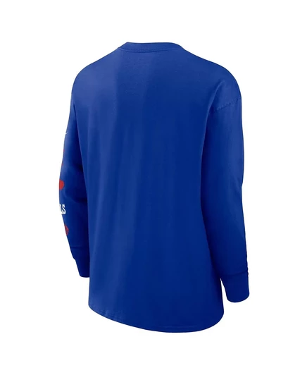 Мужская футболка с длинным рукавом Nike Royal Buffalo Bills Rewind Heavy Max с 9 карманами royal