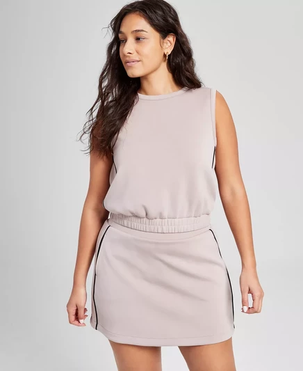  Женский топ без рукавов с окантовкой, эксклюзивно представленный в Macy's  taupe