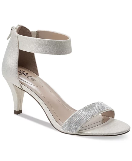  Женские вечерние босоножки Phillys из двух частей, созданные для Macy's  white sparkle