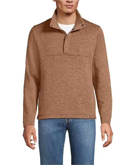 Мужская флисовая куртка Lands End Sweater Fleece, коричневая