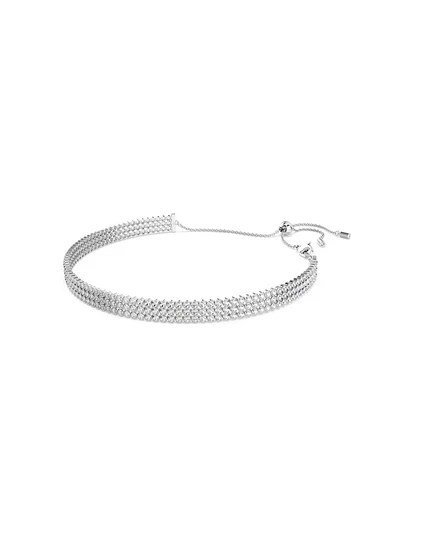Теннисное колье Swarovski Matrix круглой огранки с белым родиевым покрытием white