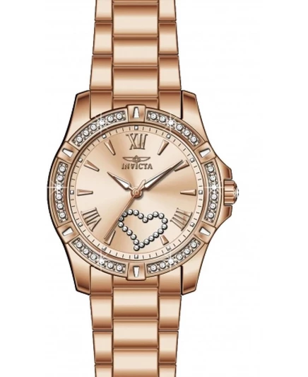 Женские часы Invicta 49843 Angel Quartz с 2 стрелками и циферблатом из розового золота