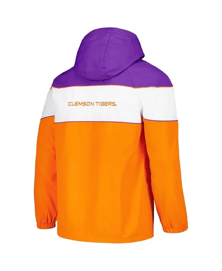 Мужская оранжевая куртка реглан с капюшоном Clemson Tigers Center Line на молнии до половины длины, G-III Sports от Carl Banks orange