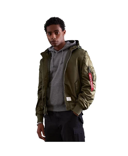 Мужская летная куртка Alpha Industries L-2B Gen II с капюшоном, зеленая