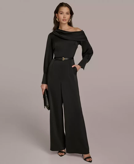 Женский комбинезон Donna Karan New York с поясом на одно плечо black