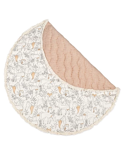 Детский игровой коврик Crane Baby для маленьких мальчиков или девочек Ezra Quilted Playmat Woodland multi
