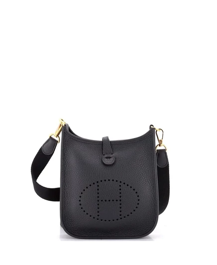 Женская сумка HERMÈS Evelyne TPM Gen III Clemence, черная