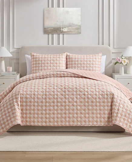 Комплект VCNY Home Gingham Full/Queen, микрофибра, розовый