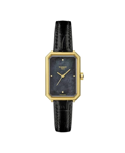 Женские часы Tissot кварцевые 21,8 мм, черный перламутр