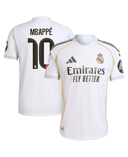 Мужская майка Adidas Mbappé Real Madrid 2025/26, белая