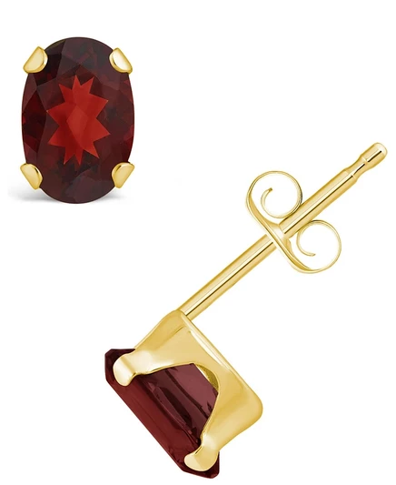 Серьги-пусеты Macy's с гранатом, золото 10К, красные