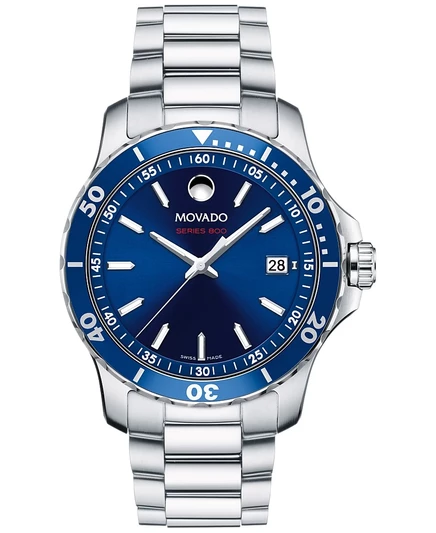 Мужские часы Movado Series 800, 40 мм, сталь, серебристые