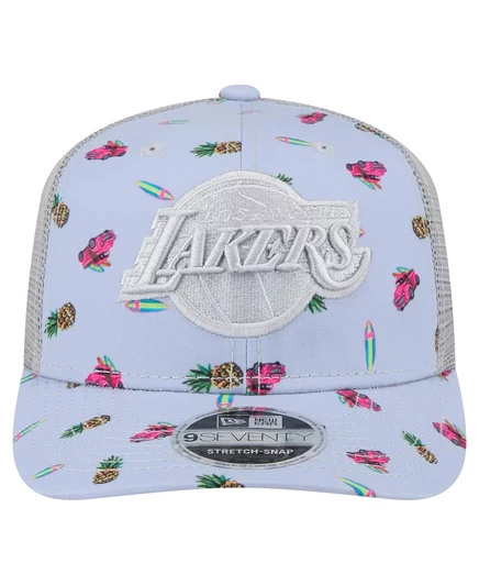 Мужская светло-голубая/серая кепка New Era Los Angeles Lakers Adventure с рисунком Aloha 9SEVENTY на эластичной застежке light blue, gray