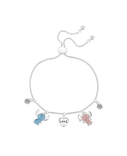 Браслет Disney с кубическим цирконием в виде Лило и Стича Love Angel Bolo silver