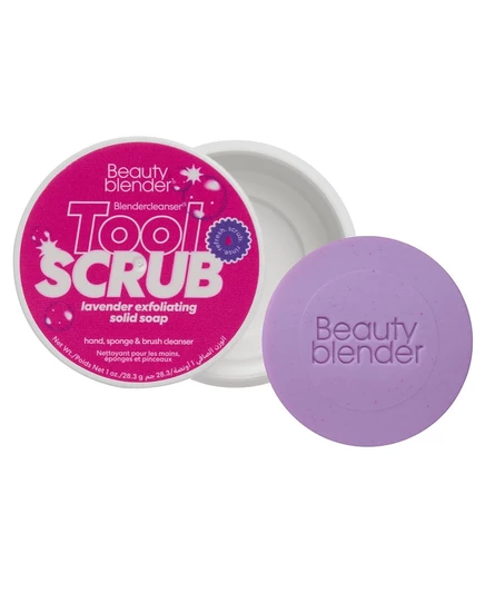 средство-скраб beautyblender Blendercleanser с лавандовым отшелушивающим твердым мылом, 1 унция. белый