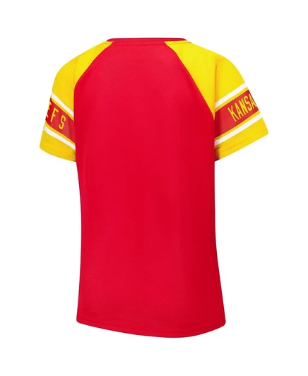 Стартовый женский красный топ-реглан Kansas City Chiefs 1st Rounder Color Block Raglan Top красного цвета red