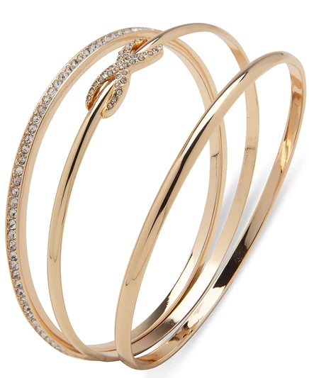 Браслеты Anne Klein набор из 3 шт. Pavé Infinity, золотистые