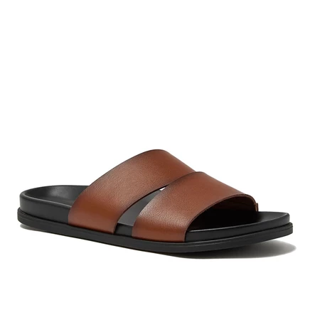 Мужские сандалии Lands' End Comfort Slide коричневого цвета