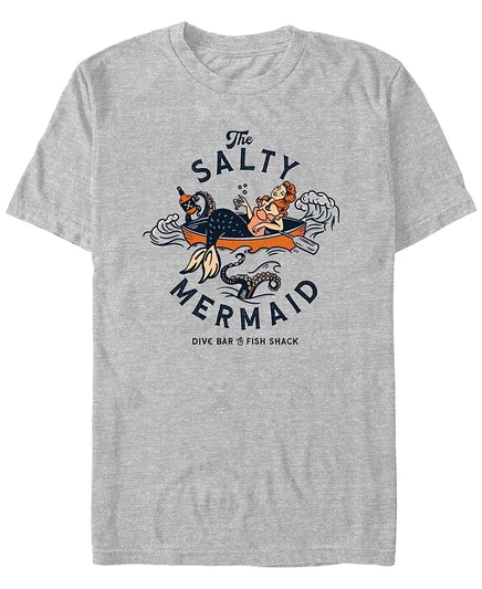 Мужская футболка Design By Humans «The Salty Mermaid», серая