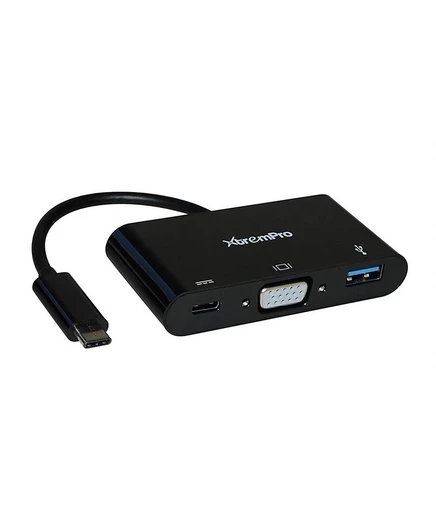 Xtrempro 41135 3-в-1 USB Type-C -адаптер VGA USB 3.0 для ноутбуков MacBook - Черный черный