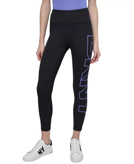  Спортивные женские леггинсы с логотипом Balance DKNY с высокой талией 7/8 blue iris