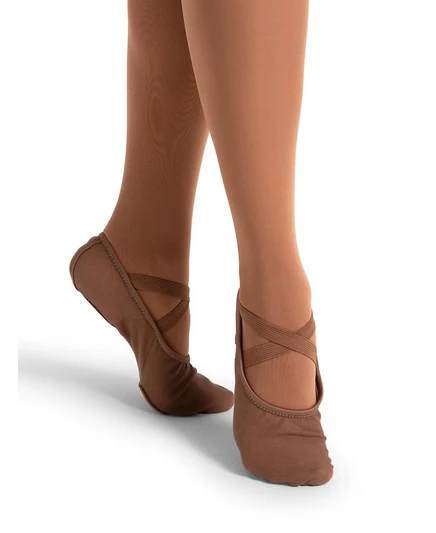 Женские балетные туфли Capezio Hanami тканевые, коричневые