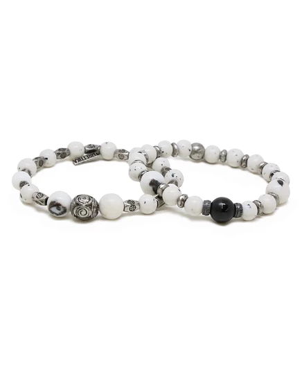 Браслеты MR ETTIKA Dalmatian Jade, 2 шт., разноцветные