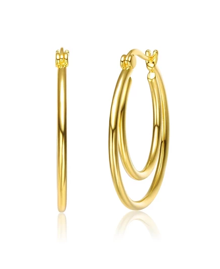 Серьги-кольца Rachel Glauber Radiant из 14-каратного золота с двойным покрытием из золота