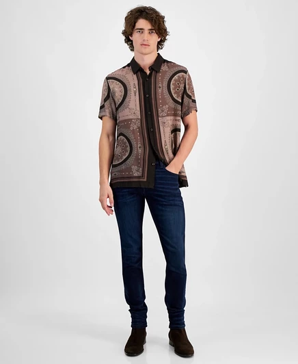 Мужские джинсы Guess зауженные из Tencel, синие