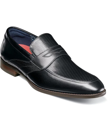 Мужские мокасины Karnes Moc без шнуровки на носке Penny Loafer black