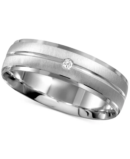 Мужское кольцо Macy's Diamond Accent 14k белого золота с бриллиантом