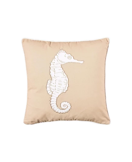 Декоративная подушка C & F Home Seaside Seahorse с аппликацией, белая