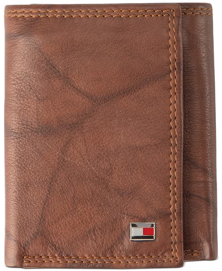 Мужской кожаный кошелек Tommy Hilfiger с RFID, бежевый