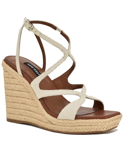 Женские босоножки Nine West Adriane на танкетке, кремовые
