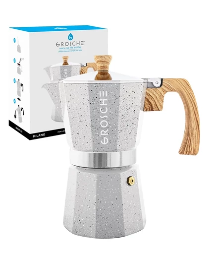 Гейзерная кофеварка Grosche Milano Stone на 6 чашек, серая