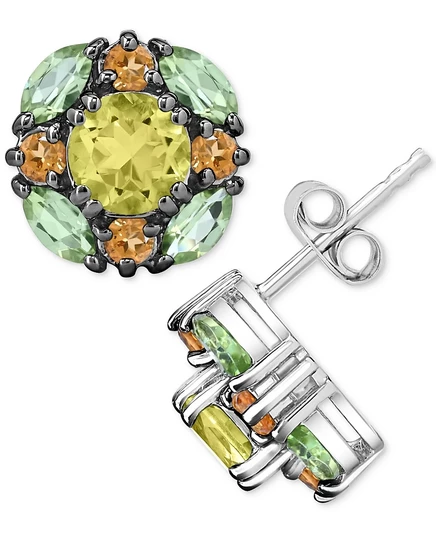 Женские серьги‑пусеты Macy's 3,25 ct, серебро, золотистые