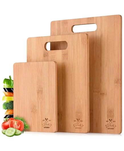 Набор разделочных досок Zulay Kitchen 3 шт, бамбук, коричневые