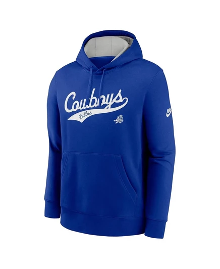 Толстовка с капюшоном Nike Men's Royal Dallas Cowboys Rewind Tail Sweep Club royal, silver