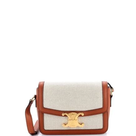 Женская сумка Pre-Owned Celine Teen Triomphe, бежево-коричневая
