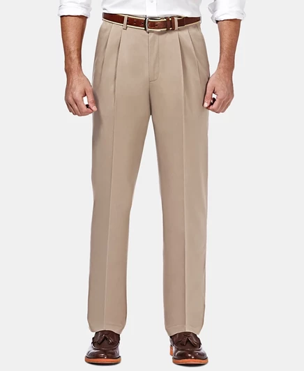 Мужские брюки Haggar Classic Fit без глажки, бежевые