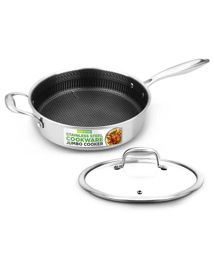 Кастрюля NutriChef Jumbo тройная нержавеющая сталь с крышкой, разноцветная