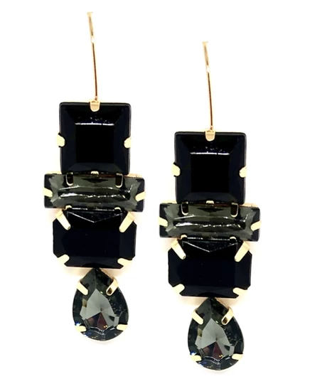 Женские серьги Accessory Concierge Deco Gem, черные