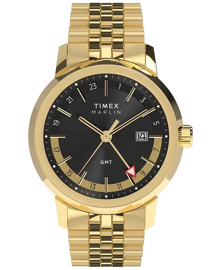 Мужские кварцевые аналоговые часы Timex из нержавеющей стали золотистого цвета, 40 мм из золота