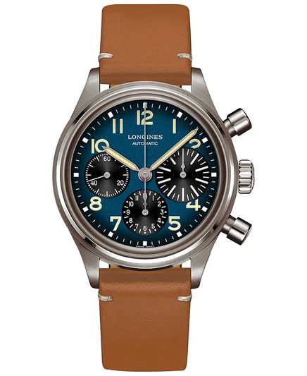 Мужские часы Longines BigEye, 41 мм, сине-зеленые