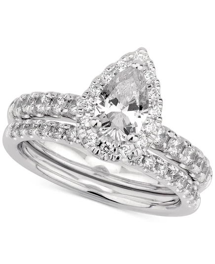 Бриллиантовый набор GIA Pear 1,5 кт, белое золото