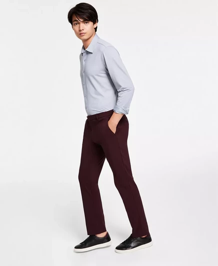  Мужские брюки TH Flex Stretch Solid Performance с современным кроем burgundy