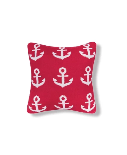 Декоративная подушка C & F Home Anchor вязаная 25×25 см, красная