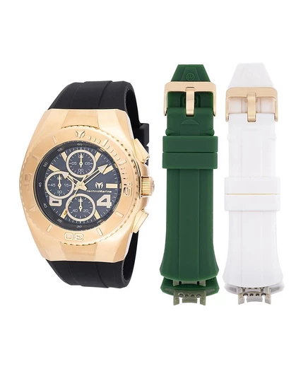 Мужские часы Technomarine TM-124030 Cruise с кварцевым хронографом и черным циферблатом, черные
