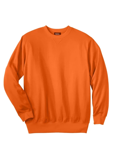 Ультралегкая комфортная флисовая толстовка с круглым вырезом KingSize Big & Tall bright orange